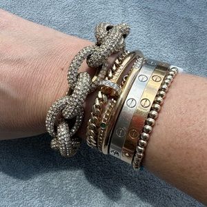 J. Crew Pave Chain Link Bracelet - Gold - O/S